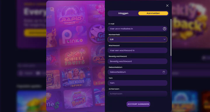 Zo ontstaat een Cazzygames account
